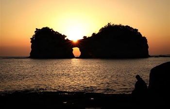 Sunset scenery of Japan's Engetsu Island