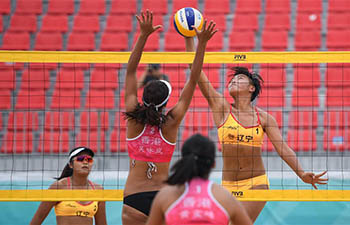 In pics: beach volleyball matches at 2nd China Youth Games