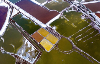 View of salt lake in Yuncheng City, north China's Shanxi