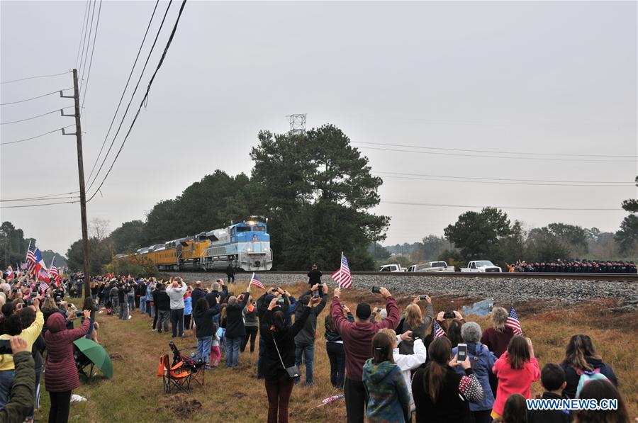 U.S.-HOUSTON-GEORGE H.W. BUSH-TRAIN-BURIAL