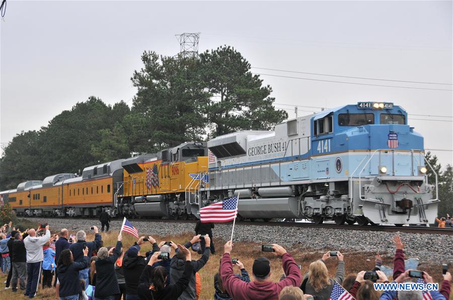 U.S.-HOUSTON-GEORGE H.W. BUSH-TRAIN-BURIAL