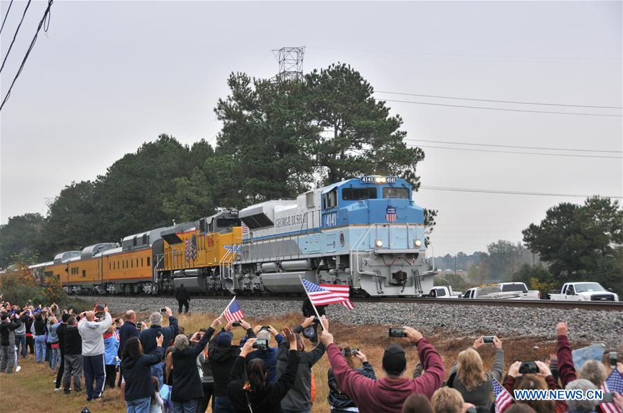 U.S.-HOUSTON-GEORGE H.W. BUSH-TRAIN-BURIAL