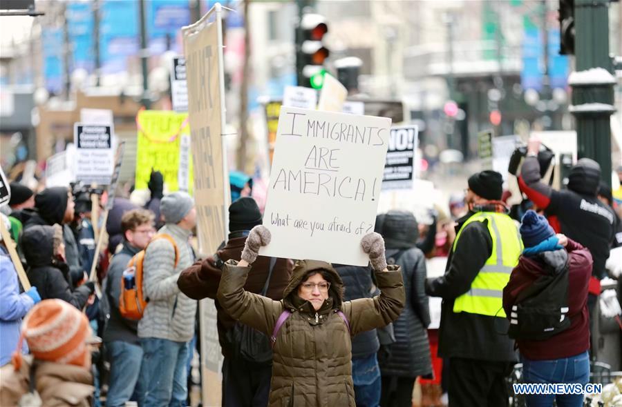 U.S.-CHICAGO-TRUMP-NATIONAL EMERGENCY DECLARATION-PROTEST