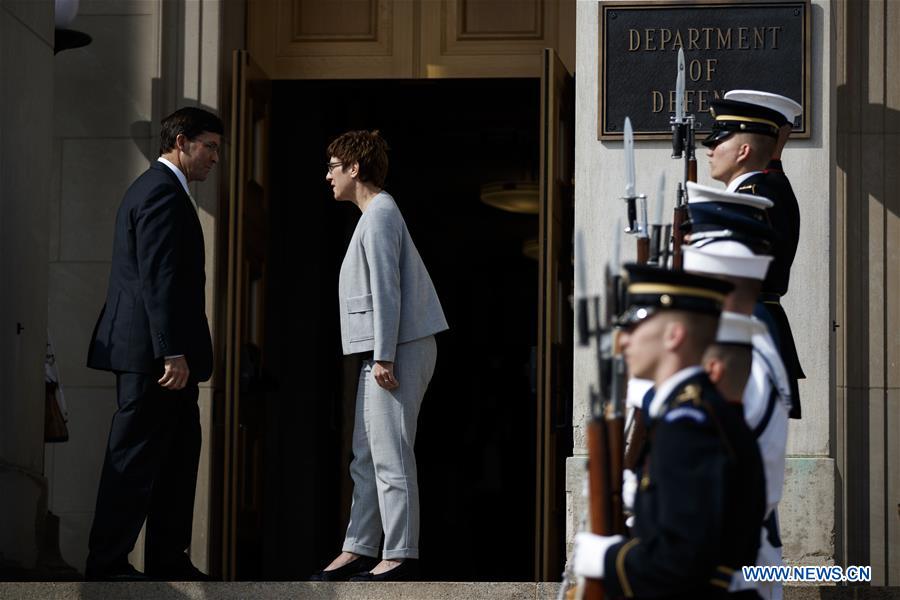 U.S.-ARLINGTON-MARK ESPER-GERMANY-DEFENSE MINISTER-MEETING