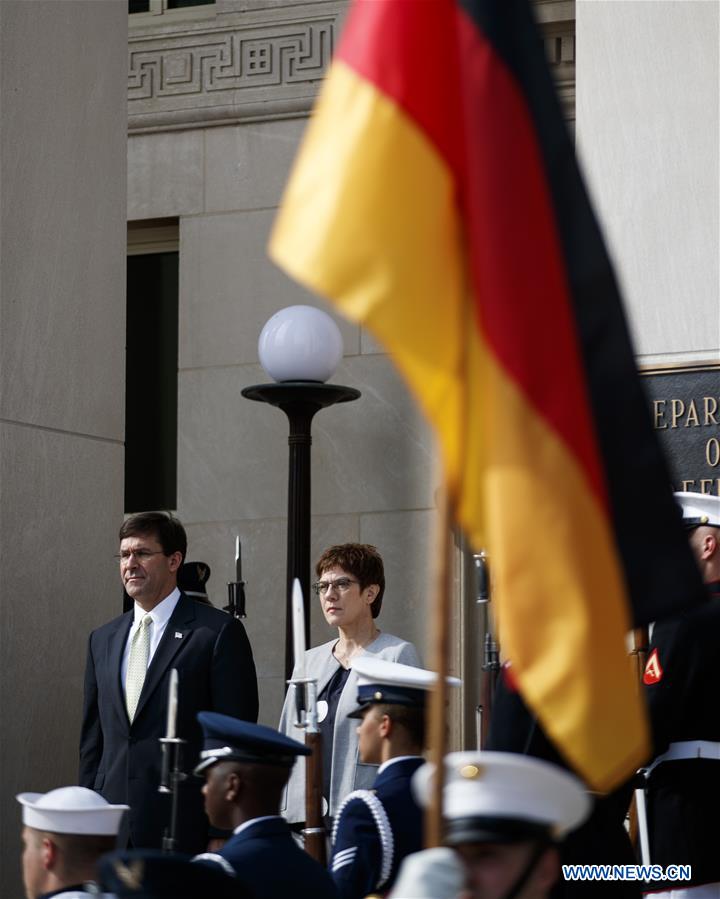 U.S.-ARLINGTON-MARK ESPER-GERMANY-DEFENSE MINISTER-MEETING
