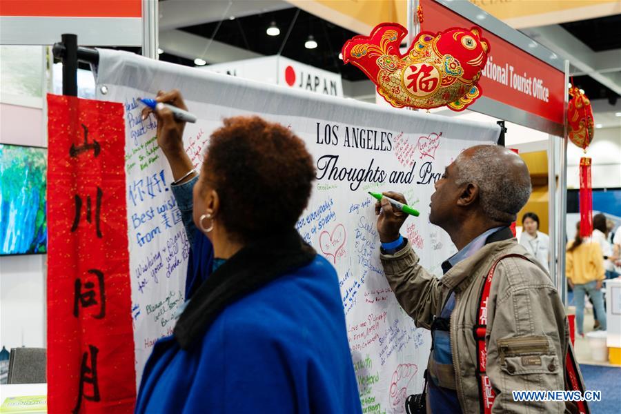 U.S.-LOS ANGELES-TRAVEL AND ADVENTURE SHOW-CHINA-NOVEL CORONAVIRUS-SUPPORT