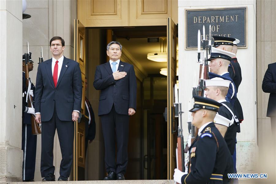 U.S.-ARLINGTON-MARK ESPER-SOUTH KOREA-DEFENSE MINISTER-MEETING