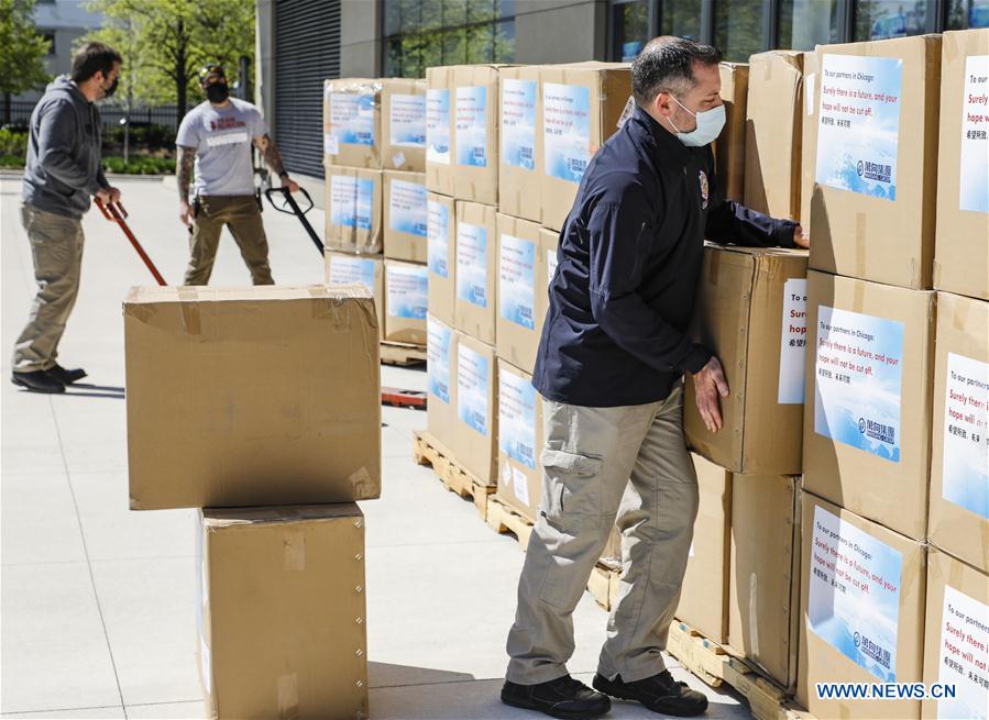 U.S.-CHICAGO-COVID-19-CHINESE COMPANY-MASK-DONATION