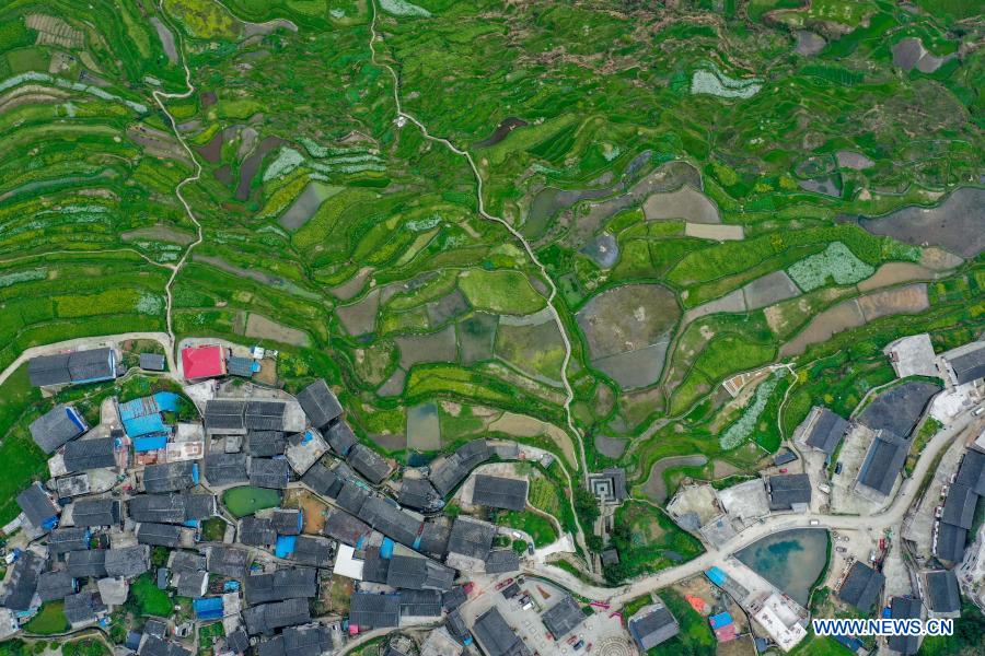View of Gaoyao terraced fields in Danzhai County, Guizhou Xinhua