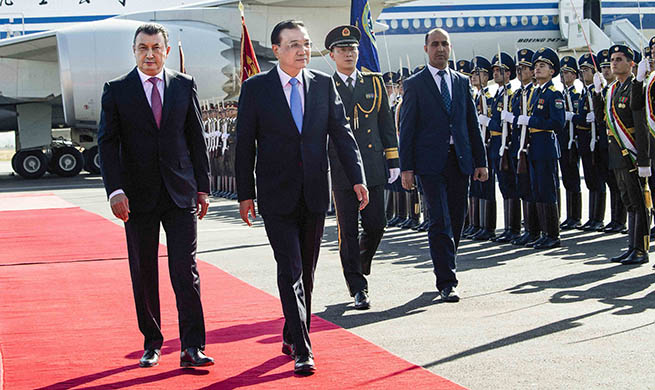 Chinese premier arrives in Tajikistan for SCO meeting, official visit