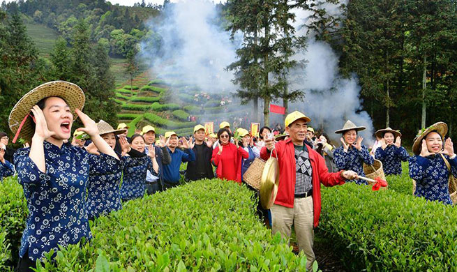 Traditional folk cultural event held to pray for harvest of tea in China's Fujian
