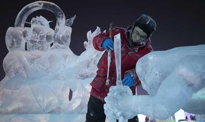 Highlights of ice sculpture championship in Harbin, NE China