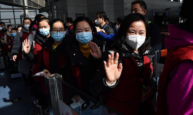 Medical workers leave for Hubei to aid novel coronavirus control