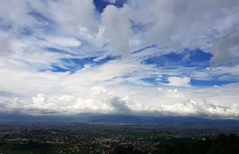 Monsoon clouds over Kathmandu valley