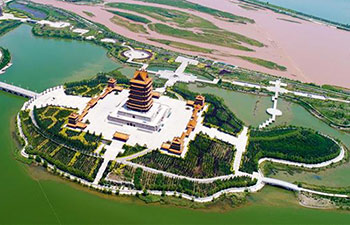 Aerial view of NW China's Ningxia