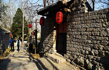 Tourists visit Shangjiushan Village in E China's Shandong