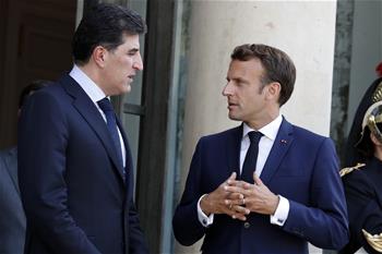 Macron meets with president of Iraq's Kurdistan in Paris