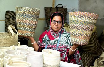 Women make jute handicrafts at factory in Gazipur, Bangladesh