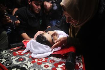 Funeral of Palestinian teenager held in Gaza Strip town of Khan Younis