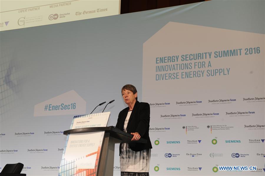 Khalid K. AI Hajri, representative from Qatar Solar Technologies, speaks at the Energy Security Summit 2016 in Berlin, Germany, June 2, 2016. Khalid K. AI Hajri, representative from Qatar Solar Technologies, speaks at the Energy Security Summit 2016 in Berlin, Germany, June 2, 2016.