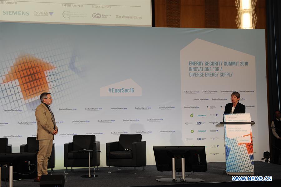 Khalid K. AI Hajri, representative from Qatar Solar Technologies, speaks at the Energy Security Summit 2016 in Berlin, Germany, June 2, 2016. Khalid K. AI Hajri, representative from Qatar Solar Technologies, speaks at the Energy Security Summit 2016 in Berlin, Germany, June 2, 2016.