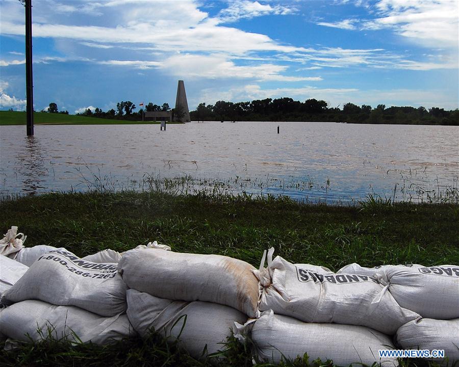 Sugar Land memorial park is flooded in Houston, the U.S., on June 3, 2016. 
