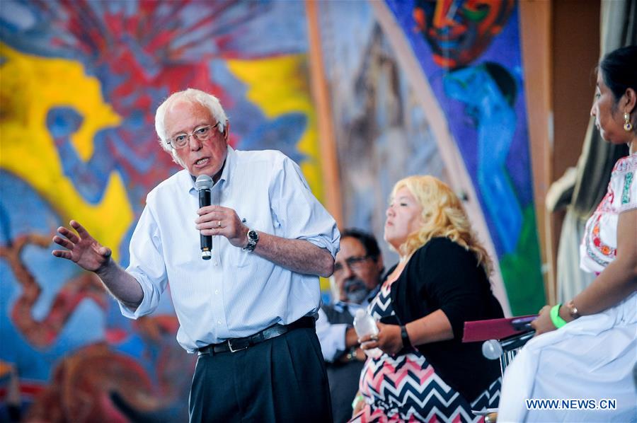 U.S.-LOS ANGELES-ELECTION-SANDERS-RALLY