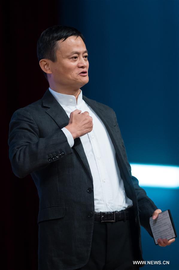 Alibaba's chairman Jack Ma delivers a speech during the 'Sharing Session by Young Entrepreneur from Zhejiang Entrepreneurs Association - The Future of Macao' at University of Macao, Macao, south China, June 6, 2016