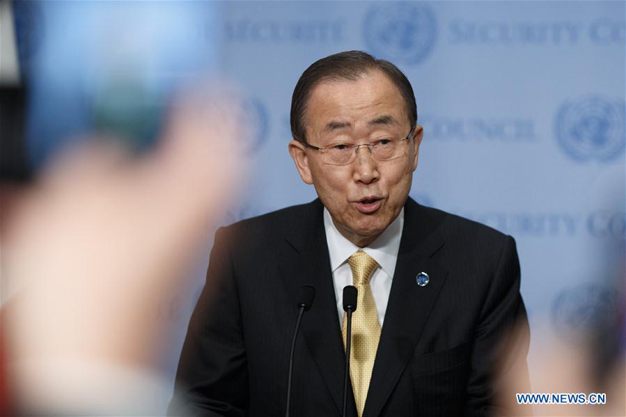 United Nations Secretary-General Ban Ki-moon speaks to journalists during a press encounter at the UN headquarters in New York, June 9, 2016. United Nations Secretary-General Ban Ki-moon speaks to journalists during a press encounter at the UN headquarters in New York, June 9, 2016.