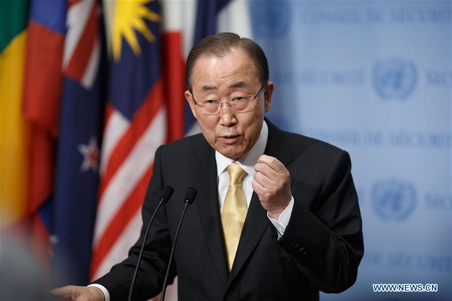 United Nations Secretary-General Ban Ki-moon speaks to journalists during a press encounter at the UN headquarters in New York, June 9, 2016. United Nations Secretary-General Ban Ki-moon speaks to journalists during a press encounter at the UN headquarters in New York, June 9, 2016.
