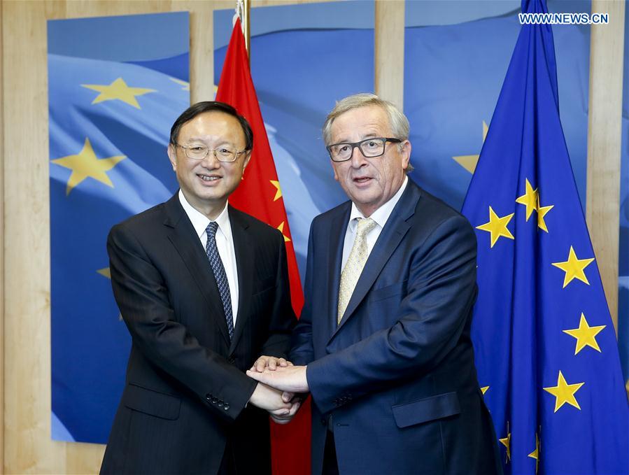 BELGIUM-BRUSSELS-EU-CHINA-YANG JIECHI-JUNCKER-MEETING