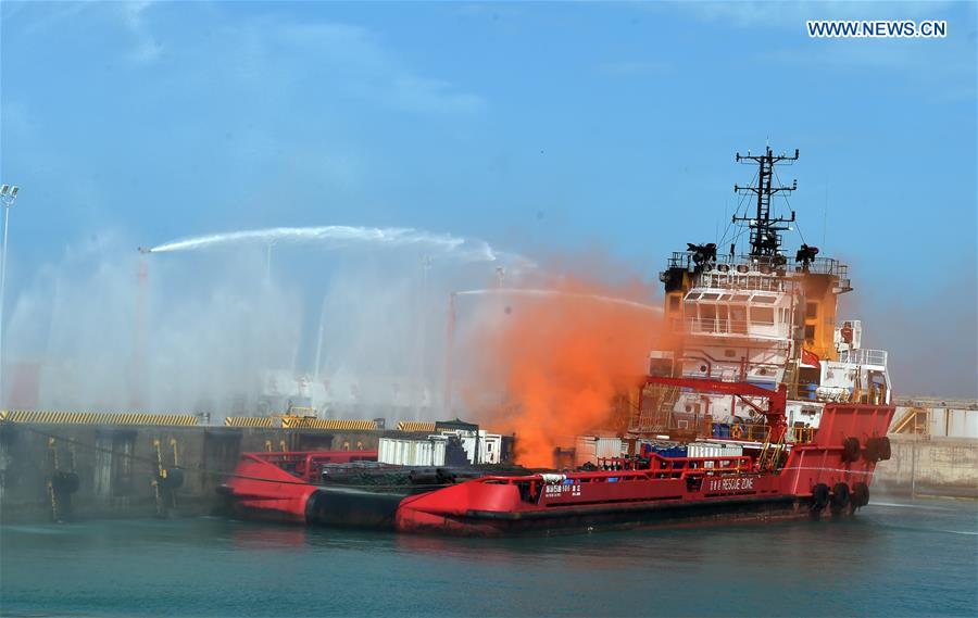 CHINA-SANYA-FIRE AND OIL SPILL-DRILL (CN)