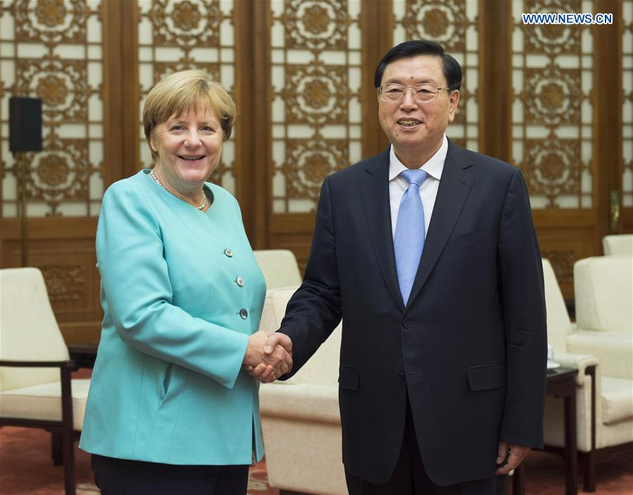 CHINA-BEIJING-ZHANG DEJIANG-MERKEL-MEETING (CN)