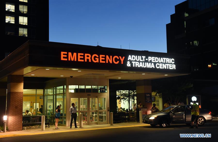 Photo taken on June 14, 2016 shows the emergency center of Inova Fairfax Hospital where 7 injured person were hospitalized in Virginia, the United States. Photo taken on June 14, 2016 shows the emergency center of Inova Fairfax Hospital where 7 injured person were hospitalized in Virginia, the United States.