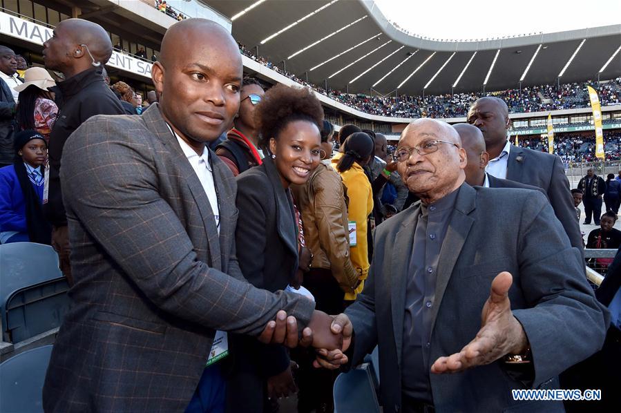 South African President Jacob Zuma delivers a speech during the commemoration of the Youth Day in Soweto, south of Johannesburg, South Africa, on June 16, 2016. South African President Jacob Zuma delivers a speech during the commemoration of the Youth Day in Soweto, south of Johannesburg, South Africa, on June 16, 2016.