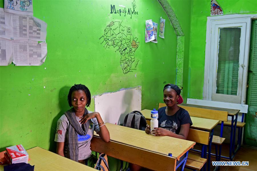 Children have a class at African Hope Learning Center in Cairo, Egypt on June 20, 2016.