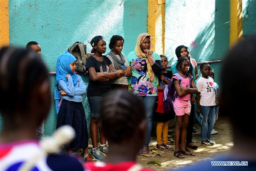 Children have a class at African Hope Learning Center in Cairo, Egypt on June 20, 2016.