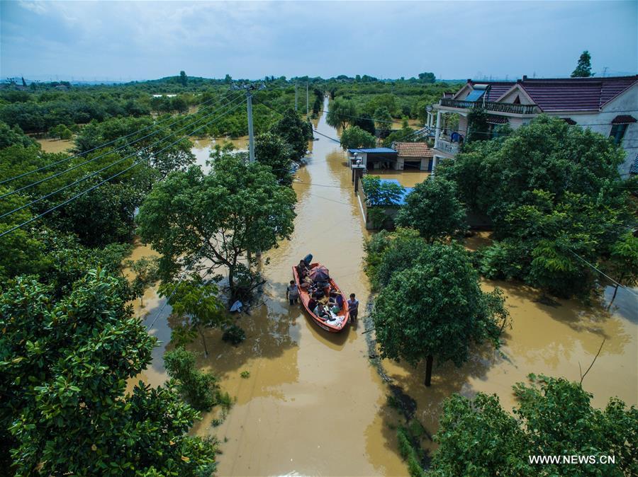 Heavy rain hit Huzhou from June 19 and over 2,000 people were evacuated. 