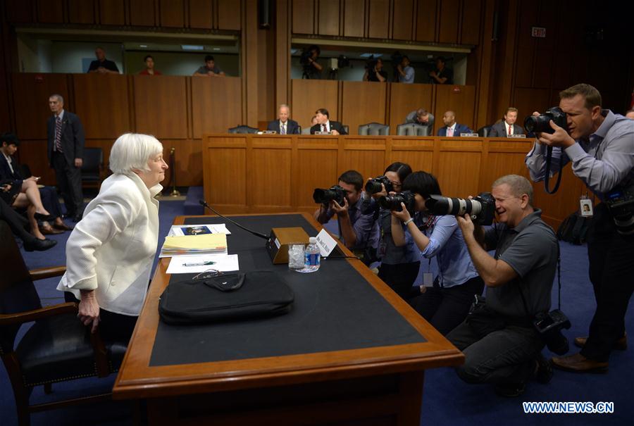 U.S. Federal Reserve chairwoman Janet Yellen testifies before the Senate Banking Committee on Capitol Hill in Washington D.C., the United States, on June 21, 2016. 