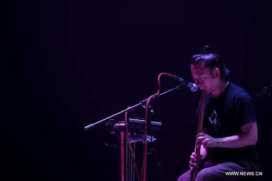 Musicians Wu Na and Huan Qing held the concert here on Saturday to show the charm of the traditional Chinese music with traditional musical instruments.