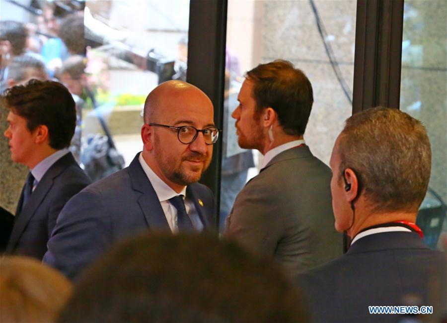 Belgian Prime Minister Charles Michel(2nd L) arrives for the EU summit meeting at Brussels, Belgium on June 28, 2016 Belgian Prime Minister Charles Michel(2nd L) arrives for the EU summit meeting at Brussels, Belgium on June 28, 2016