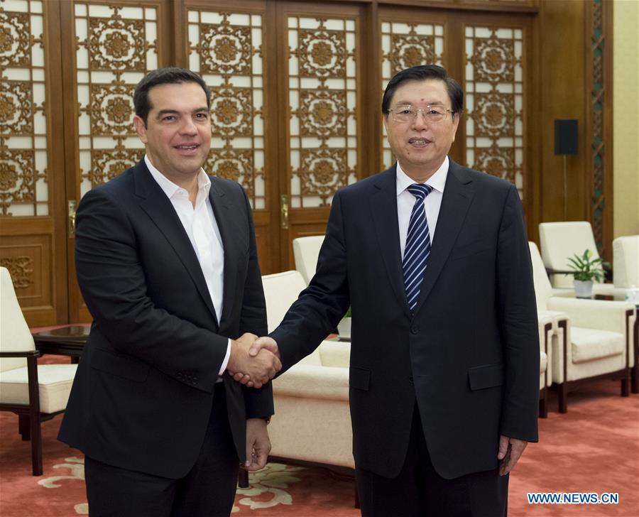 CHINA-BEIJING-ZHANG DEJIANG-TSIPRAS-MEETING (CN)