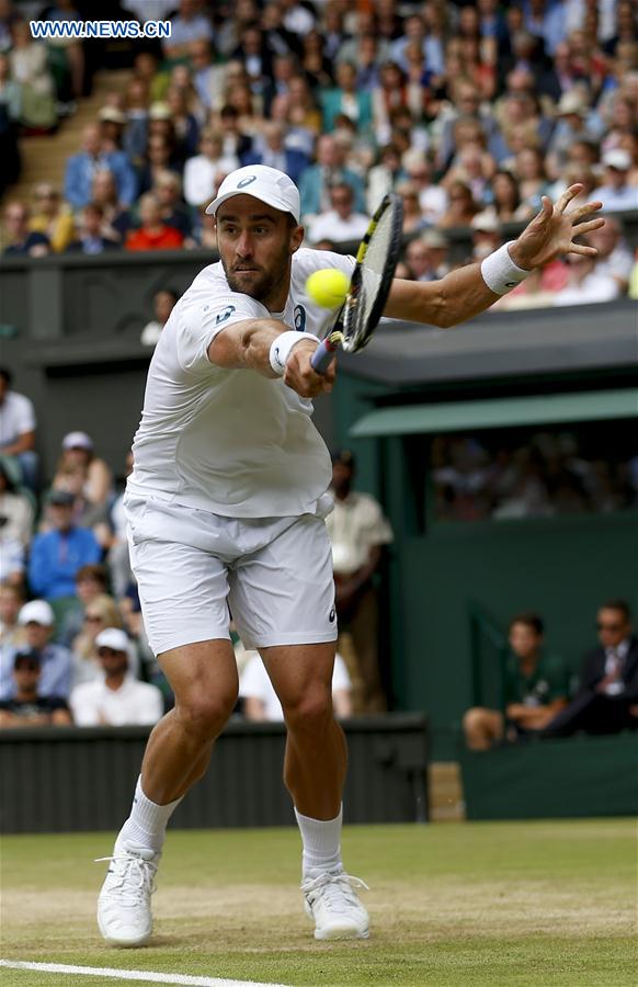 (SP)BRITAIN-LONDON-TENNIS-WIMBLEDON-FEDERER VS JOHNSON