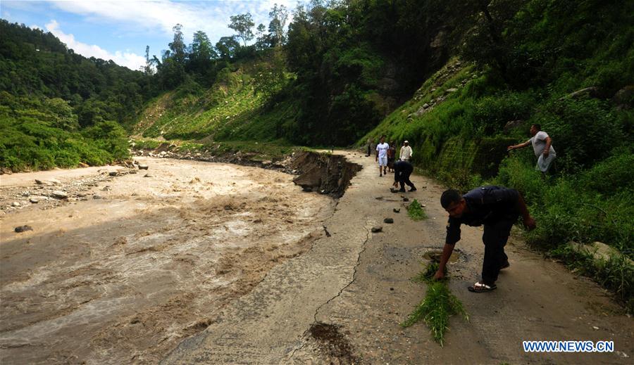 Photo taken on July 10, 2016 shows the damaged dam of Upper Bhotekoshi Hydropower Project on the Bhotekoshi River in Sindhupalchowk, Nepal. Photo taken on July 10, 2016 shows the damaged dam of Upper Bhotekoshi Hydropower Project on the Bhotekoshi River in Sindhupalchowk, Nepal.