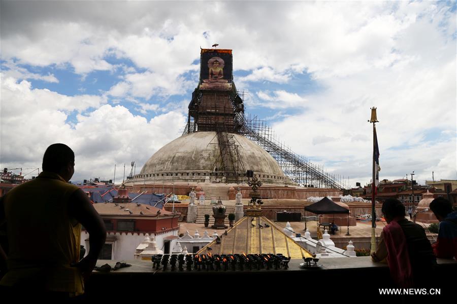 NEPAL-KATHMANDU-BOUDHANATH STUPA-RECONSTRUCTION