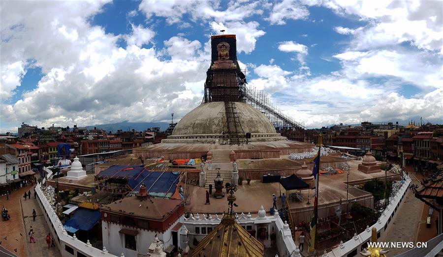 NEPAL-KATHMANDU-BOUDHANATH STUPA-RECONSTRUCTION