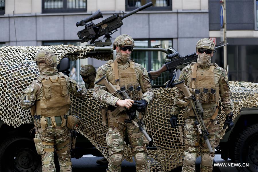 Belgian Special Forces soldiers attend the Military Parade to celebrate Belgium's National Day in Brussels, Belgium, July 21, 2016. Belgian Special Forces soldiers attend the Military Parade to celebrate Belgium's National Day in Brussels, Belgium, July 21, 2016.