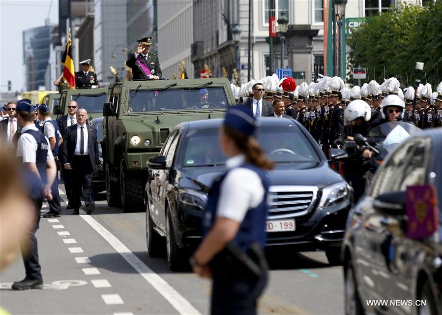 Belgian Special Forces soldiers attend the Military Parade to celebrate Belgium's National Day in Brussels, Belgium, July 21, 2016. 