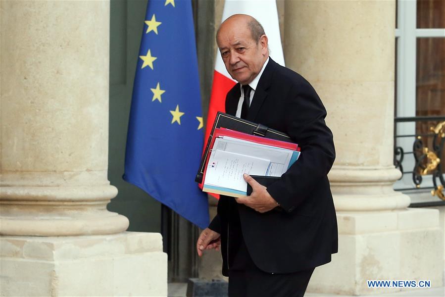 French Defense Minister Jean-Yves Le Drian arrives at the Elysee palace for a defense council with French President Francois Hollande, in Paris, France, on July 27, 2016. French Defense Minister Jean-Yves Le Drian arrives at the Elysee palace for a defense council with French President Francois Hollande, in Paris, France, on July 27, 2016.
