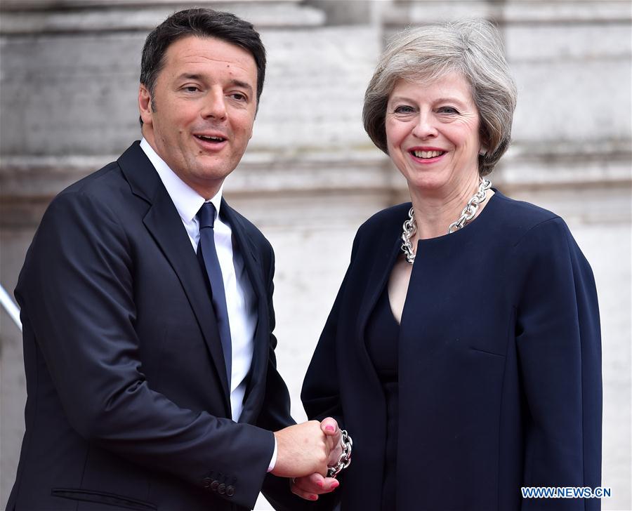 ITALY-ROME-MATTEO RENZI-BRITAIN-THERESA MAY-MEETING ITALY-ROME-MATTEO RENZI-BRITAIN-THERESA MAY-MEETING